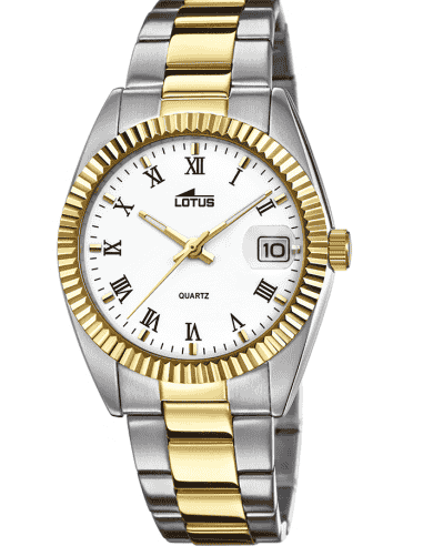 Reloj para Hombre Clásico Bicolor con Números Romanos y Fecha - Lotus 15197/1