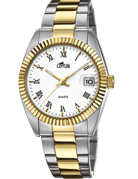 Reloj para Hombre Clásico Bicolor con Números Romanos y Fecha - Lotus 15197/1