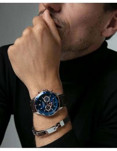 Reloj para Hombre Chronograph Azul con Correa de Piel Marrón - Viceroy 46845-37