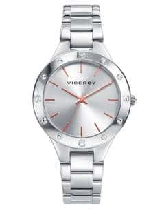 Reloj para Mujer Acero  con Detalles en Números y Circonitas- Viceroy 401044-87