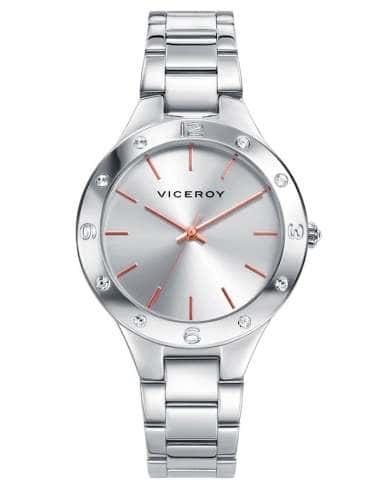 Reloj para Mujer Acero  con Detalles en Números y Circonitas- Viceroy 401044-87