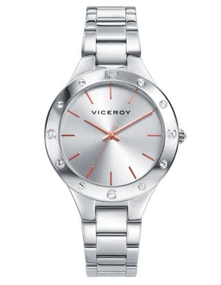 Reloj para Mujer Acero  con Detalles en Números y Circonitas- Viceroy 401044-87