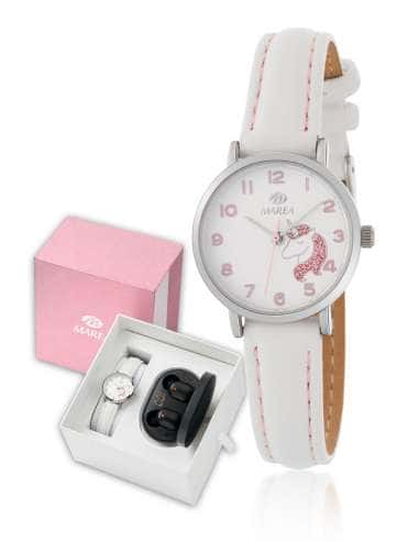 Pack Reloj y Complementos para Niña Unicornio con Auriculares Bluetooth Negros - Marea B41304/1