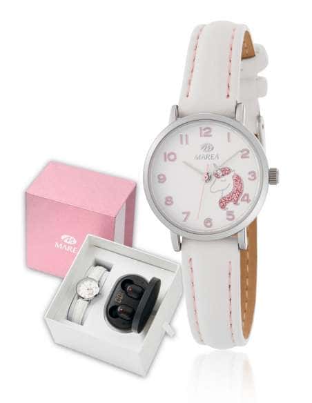 Pack Reloj y Complementos para Niña Unicornio con Auriculares Bluetooth Negros - Marea B41304/1