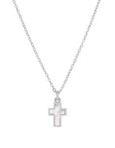 Collar para niña Cruz de Plata y Nacar - Marea D03307/AV