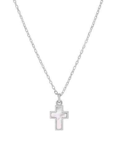 Collar para niña Cruz de Plata y Nacar - Marea D03307/AV