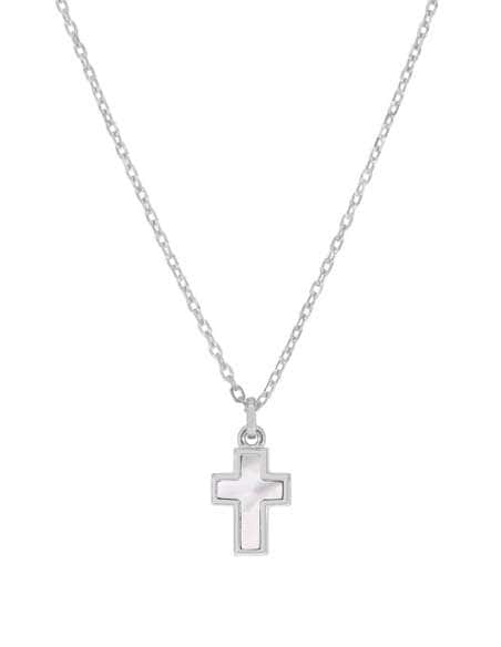 Collar para niña Cruz de Plata y Nacar - Marea D03307/AV