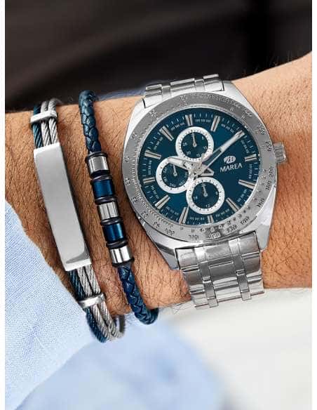 Pulsera esclava para Hombre Triple bicolor acero trenzado Marea C00103/350  (Grabado incluido)