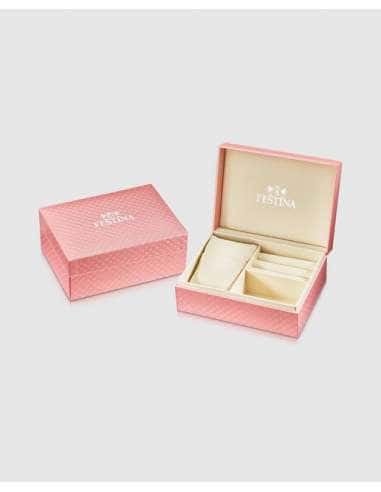 Reloj para Mujer Malla Negra con Caja Rosé y...