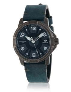 Reloj para Hombre Deportivo con Caja Efecto Envejecido, Esfera Azul y Correa de Piel - Marea B21190/2