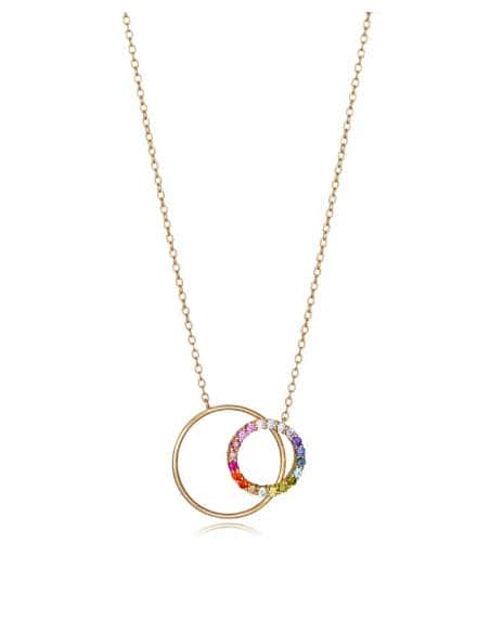 Collar para Mujer de plata dorada con circonitas  de colores - Viceroy 4128C100-39