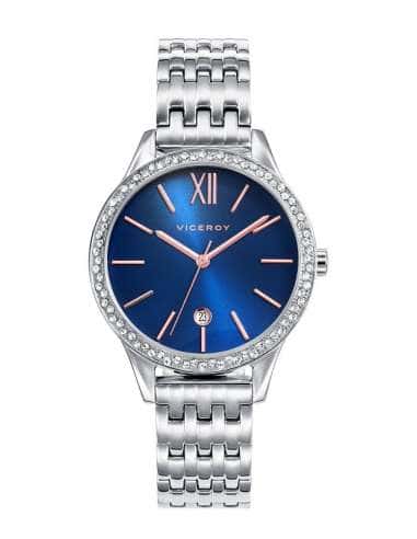 Reloj para Mujer de Acero con Esfera Azul y Bisel con Circonitas - Viceroy 471102-33