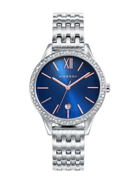 Reloj para Mujer de Acero con Esfera Azul y Bisel con Circonitas - Viceroy 471102-33
