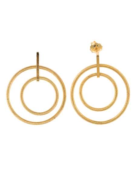 Pendientes para Mujer de Plata de Ley Chapados en Oro con Doble Círculo – Salvatore 203A0218
