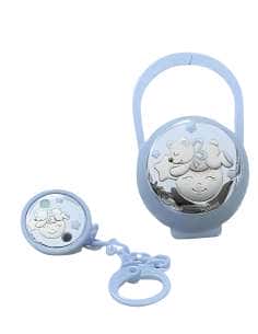 Set Infantil Portachupetes con Pinza Oso luna Azul - Eventi EV3414/01C