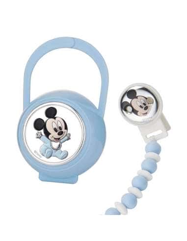 Set Infantil Porta Chupete Pinza Mordedor Bebe Mickey Mouse - Disney D547C
