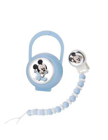 Set Infantil Porta Chupete Pinza Mordedor Bebe Mickey Mouse - Disney D547C