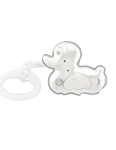 Pinza Infantil Chupete Patito Blanco - Global Argenti 9001B