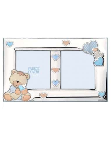 Marco de Fotos Infantil Doble Oso Azul - Enrico Coveri EC0733/2LC