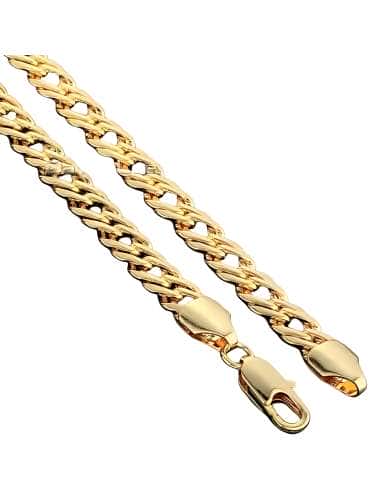 Cadena Caballero doble Rombo  - Oro amarillo 18k