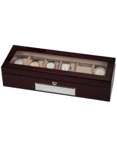 Joyero relojero 6 relojes tapa de cristal - Global Argenti LU7517