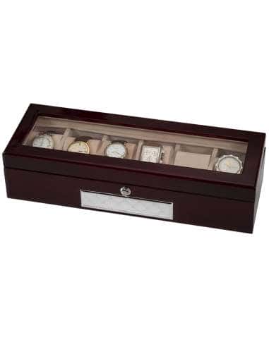Joyero relojero 6 relojes tapa de cristal - Global Argenti LU7517