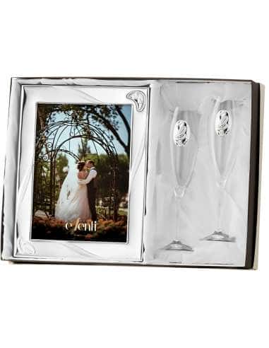 Set Marco de Fotos Alianzas y Copas para Bodas - Eventi EV9033/03A