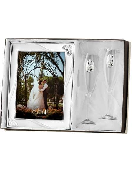Set Marco de Fotos Alianzas y Copas para Bodas - Eventi EV9033/03A