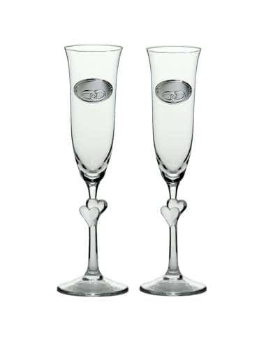 Copas para Boda con Alianzas y Pies con Corazones - Global Argenti GA4220A