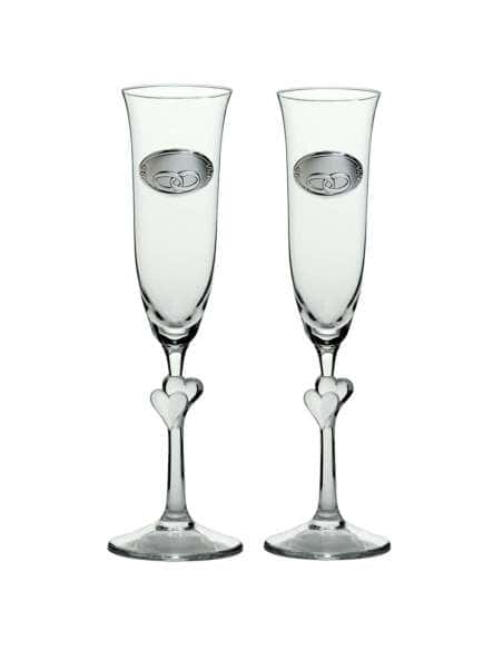 Copas para Boda con Alianzas y Pies con Corazones - Global Argenti GA4220A