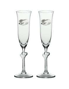 Copas para Boda con Alianzas y Pies con Corazones - Global Argenti GA4222A