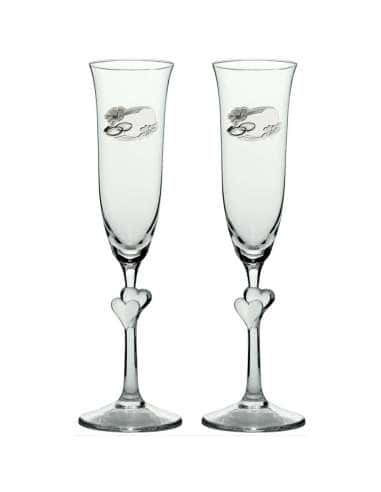 Copas para Boda con Alianzas y Pies con Corazones - Global Argenti GA4222A