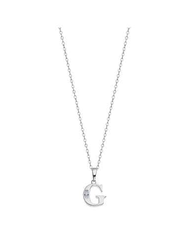 Collar para Mujer plata de ley con la letra G - Lotus LP3054-1/G