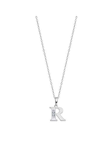 Collar para Mujer plata de ley con la letra R-...