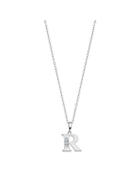 Collar para Mujer plata de ley con la letra R- Lotus LP3054-1/R