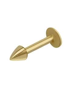 Piercing  para Tragus o Labio con Pincho y Abertura de rosca - Oro Amarillo 18k