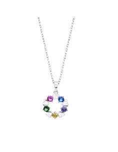 Collar para Mujer de plata Corona de Corazones con Piedras Multicolor - Lotus LP3595-1/1