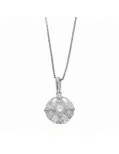 Collar Cadena Veneciana de Plata de Ley con Colgante de Circonita Redonda y Óvales - Salvatore 136c0106
