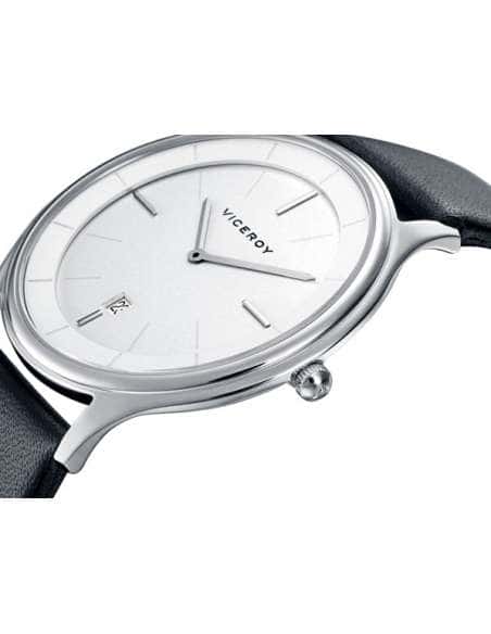 Reloj para Hombre Clásico con Esfera Blanca y Correa de Piel Negra - Viceroy 471045-07