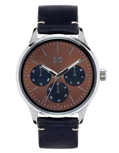 Reloj para Hombre Multifunción con Esfera Marrón y Correa de Piel Negra - Mark Maddox HC7100-47