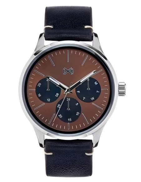 Reloj para Hombre Multifunción con Esfera Marrón y Correa de Piel Negra - Mark Maddox HC7100-47