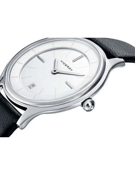 Reloj para Mujer con Correa de Piel Negra y Esfera Blanca con Calendario - Viceroy 471058-07
