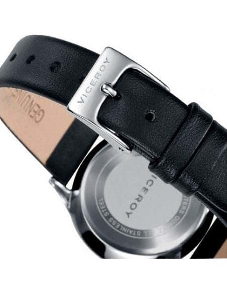 Reloj para Mujer con Correa de Piel Negra y Esfera Blanca con Calendario - Viceroy 471058-07