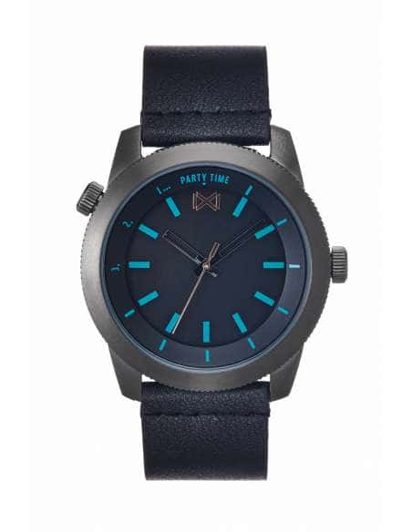 Reloj para Hombre Party Time con Esfera Azul y Correa de Piel Negra - Mark Maddox HC0102-57