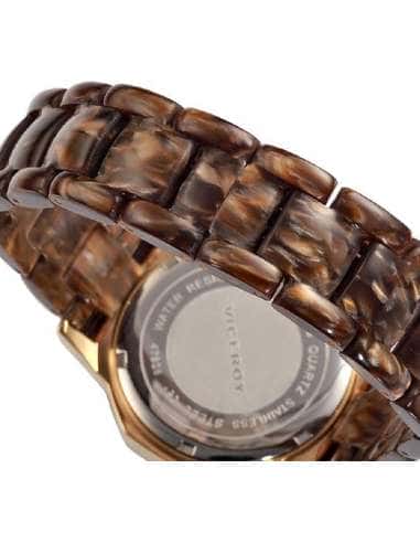 Reloj para Mujer Dorado con Circonitas y Correa Efecto Carey - Viceroy 47828-43