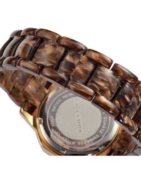Reloj para Mujer Dorado con Circonitas y Correa Efecto Carey - Viceroy 47828-43