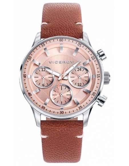 Reloj para Mujer Viceroy con Correa de Piel Marrón y Esfera Rosa Cronómetro - Viceroy 42290-07