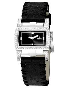 Reloj para Mujer con Correa Negra y Caja Decorada con Circonitas- Festina F16318/3