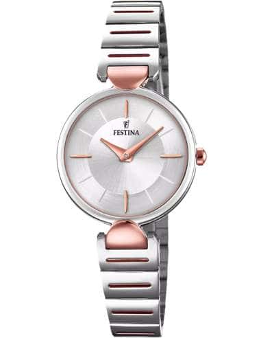 Reloj para Mujer Bicolor en Acero con Detalles en Dorado Rosado - Festina F20320/2