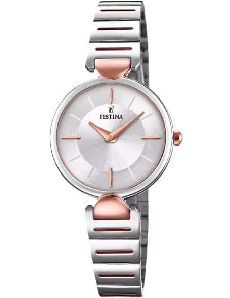 Reloj para Mujer Bicolor en Acero con Detalles en Dorado Rosado - Festina F20320/2